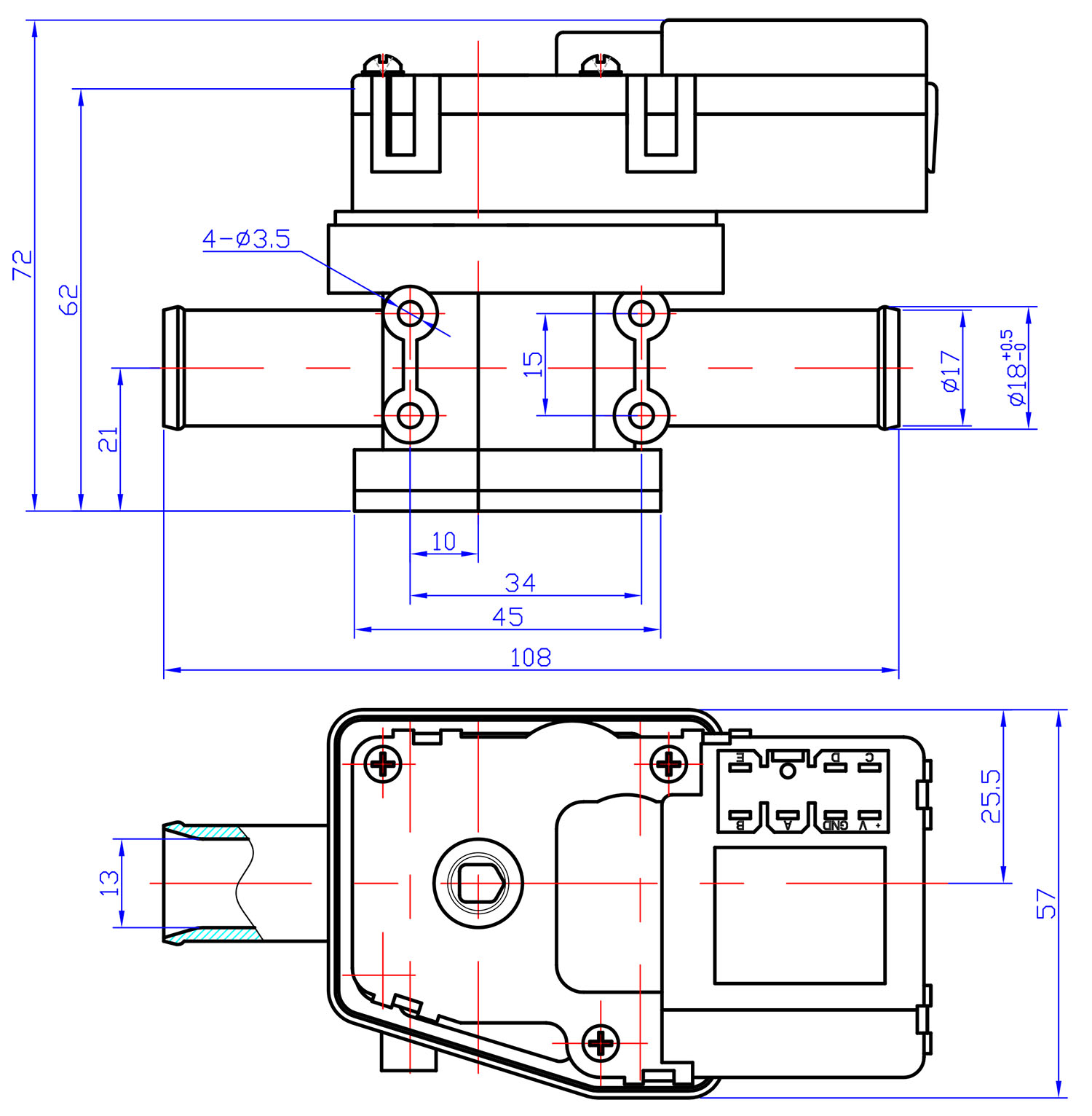 V-control Water Valve Dimensions